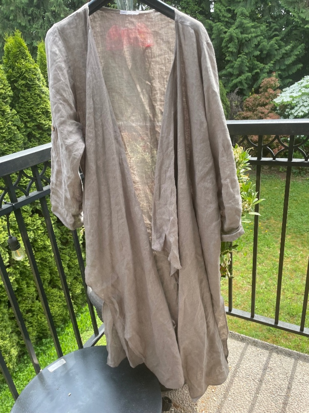 🇮🇹❤️Italian pure linen duster coat o/s Taupe.